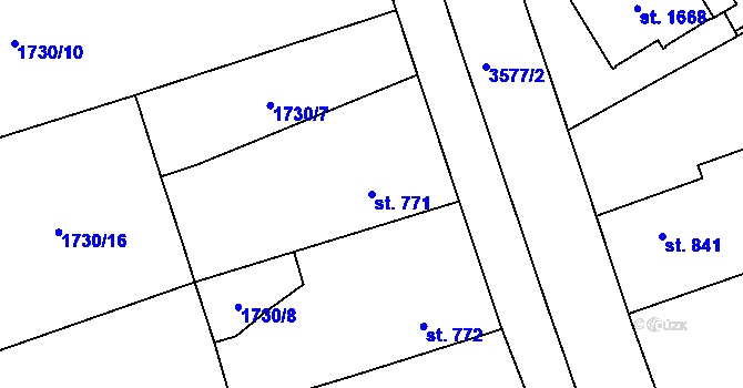 Parcela st. 771 v KÚ Planá u Mariánských Lázní, Katastrální mapa