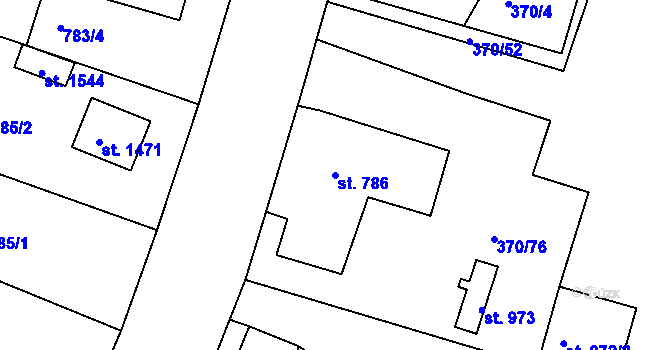 Parcela st. 786 v KÚ Planá u Mariánských Lázní, Katastrální mapa