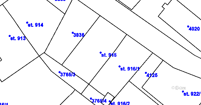 Parcela st. 915 v KÚ Planá u Mariánských Lázní, Katastrální mapa