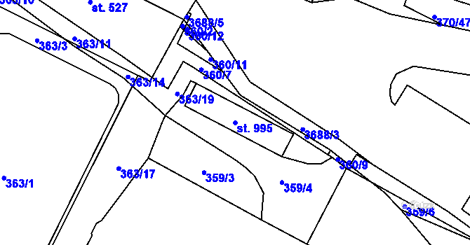 Parcela st. 995 v KÚ Planá u Mariánských Lázní, Katastrální mapa