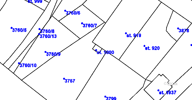 Parcela st. 1000 v KÚ Planá u Mariánských Lázní, Katastrální mapa