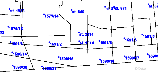 Parcela st. 1014 v KÚ Planá u Mariánských Lázní, Katastrální mapa