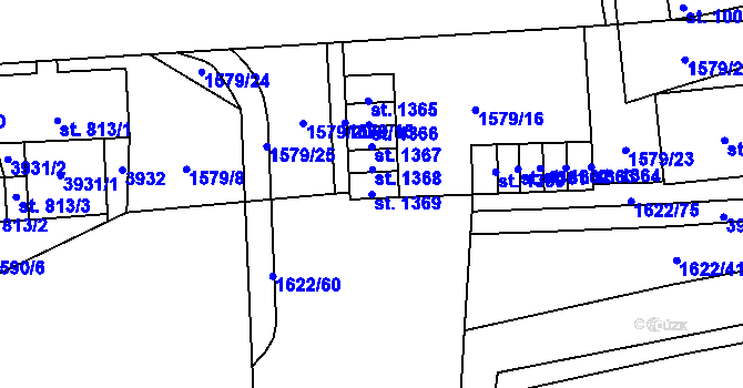 Parcela st. 1369 v KÚ Planá u Mariánských Lázní, Katastrální mapa