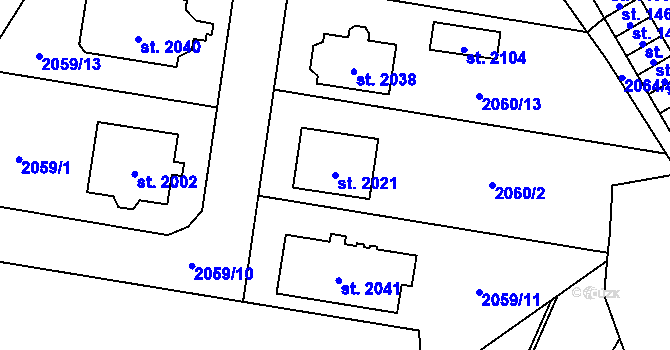 Parcela st. 2021 v KÚ Planá u Mariánských Lázní, Katastrální mapa