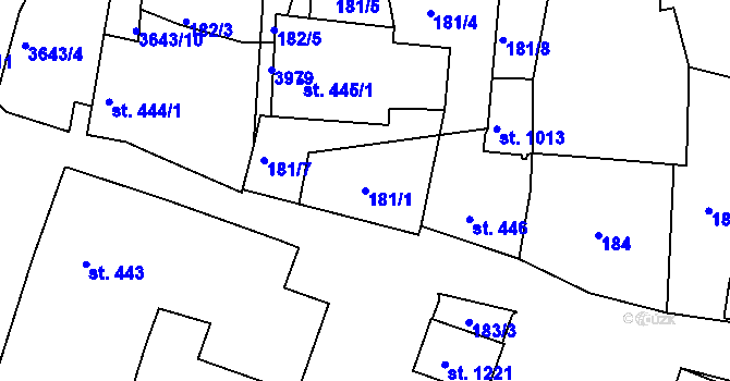 Parcela st. 181/1 v KÚ Planá u Mariánských Lázní, Katastrální mapa