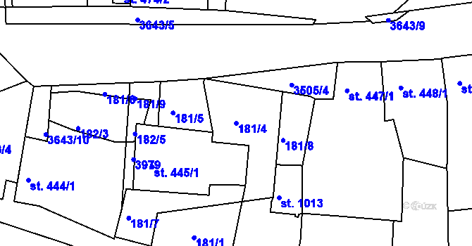 Parcela st. 181/4 v KÚ Planá u Mariánských Lázní, Katastrální mapa