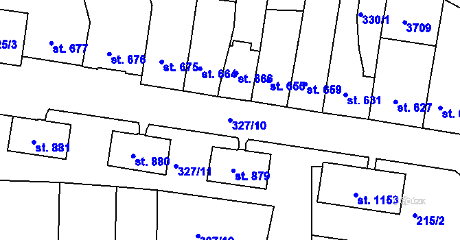 Parcela st. 327/10 v KÚ Planá u Mariánských Lázní, Katastrální mapa