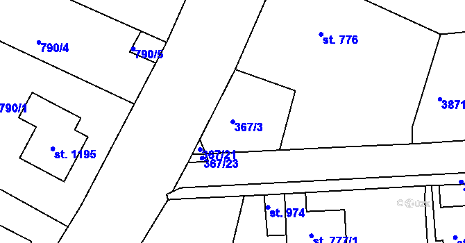 Parcela st. 367/3 v KÚ Planá u Mariánských Lázní, Katastrální mapa