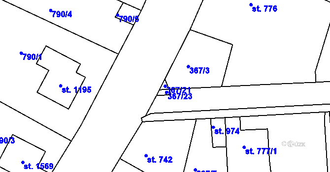 Parcela st. 367/21 v KÚ Planá u Mariánských Lázní, Katastrální mapa