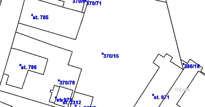 Parcela st. 370/15 v KÚ Planá u Mariánských Lázní, Katastrální mapa