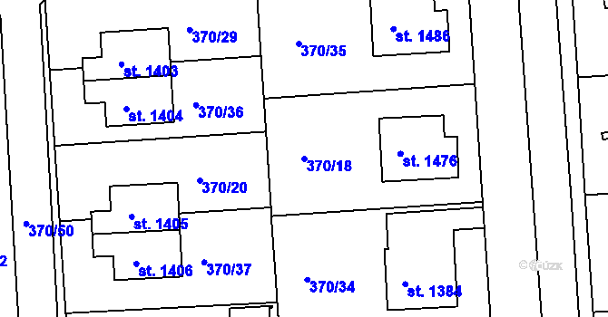 Parcela st. 370/18 v KÚ Planá u Mariánských Lázní, Katastrální mapa