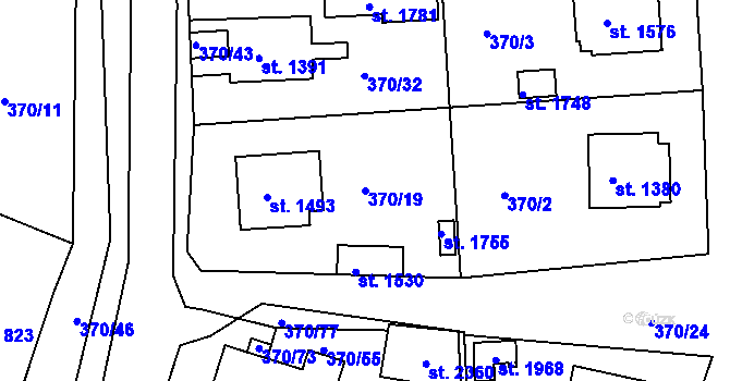 Parcela st. 370/19 v KÚ Planá u Mariánských Lázní, Katastrální mapa