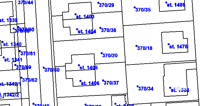Parcela st. 370/20 v KÚ Planá u Mariánských Lázní, Katastrální mapa