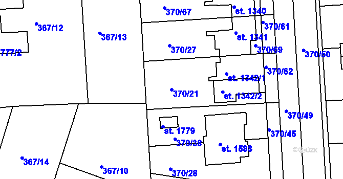 Parcela st. 370/21 v KÚ Planá u Mariánských Lázní, Katastrální mapa