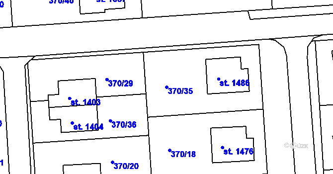 Parcela st. 370/35 v KÚ Planá u Mariánských Lázní, Katastrální mapa