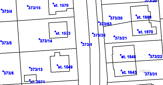 Parcela st. 373/1 v KÚ Planá u Mariánských Lázní, Katastrální mapa