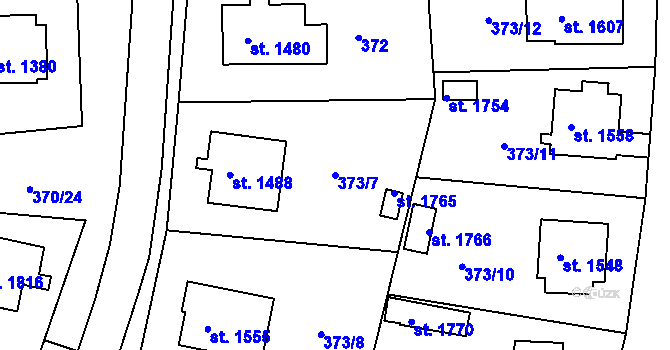 Parcela st. 373/7 v KÚ Planá u Mariánských Lázní, Katastrální mapa