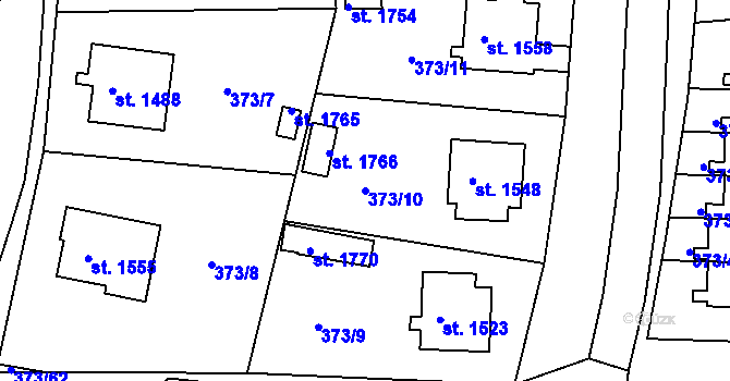 Parcela st. 373/10 v KÚ Planá u Mariánských Lázní, Katastrální mapa