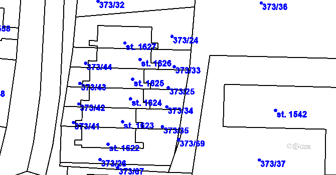 Parcela st. 373/25 v KÚ Planá u Mariánských Lázní, Katastrální mapa