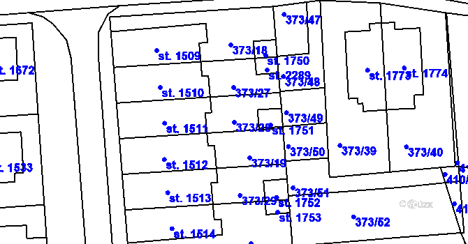 Parcela st. 373/28 v KÚ Planá u Mariánských Lázní, Katastrální mapa