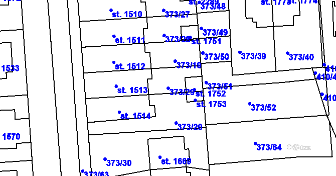 Parcela st. 373/29 v KÚ Planá u Mariánských Lázní, Katastrální mapa