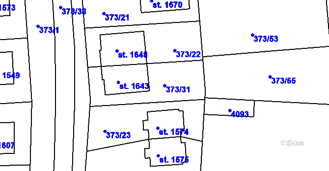 Parcela st. 373/31 v KÚ Planá u Mariánských Lázní, Katastrální mapa