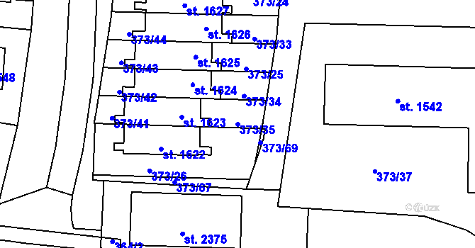 Parcela st. 373/35 v KÚ Planá u Mariánských Lázní, Katastrální mapa