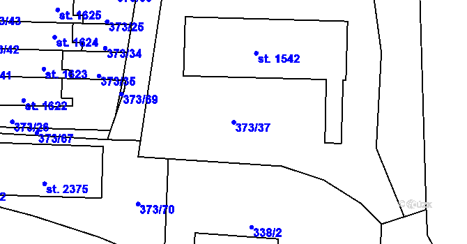 Parcela st. 373/37 v KÚ Planá u Mariánských Lázní, Katastrální mapa