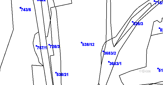 Parcela st. 538/12 v KÚ Planá u Mariánských Lázní, Katastrální mapa
