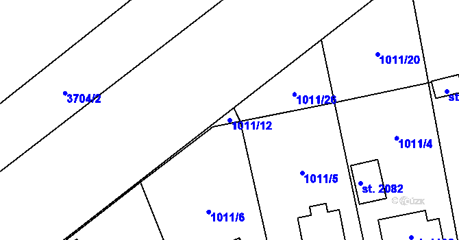 Parcela st. 1011/12 v KÚ Planá u Mariánských Lázní, Katastrální mapa