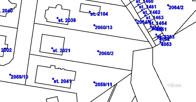 Parcela st. 2060/2 v KÚ Planá u Mariánských Lázní, Katastrální mapa
