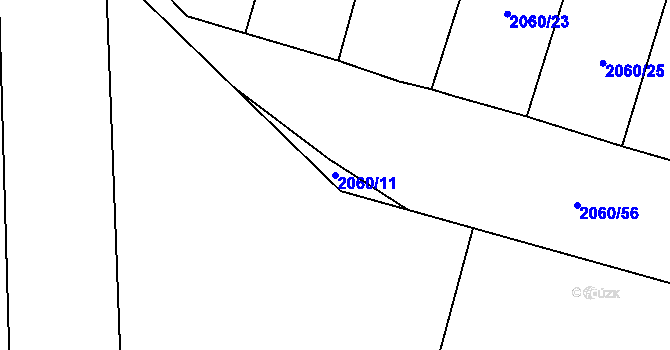 Parcela st. 2060/11 v KÚ Planá u Mariánských Lázní, Katastrální mapa