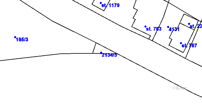 Parcela st. 2134/3 v KÚ Planá u Mariánských Lázní, Katastrální mapa