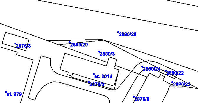 Parcela st. 2880/3 v KÚ Planá u Mariánských Lázní, Katastrální mapa