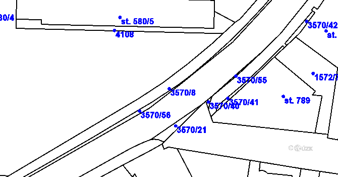 Parcela st. 3570/8 v KÚ Planá u Mariánských Lázní, Katastrální mapa
