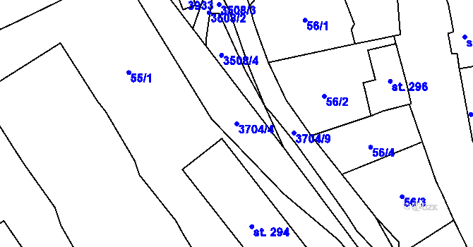 Parcela st. 3704/4 v KÚ Planá u Mariánských Lázní, Katastrální mapa