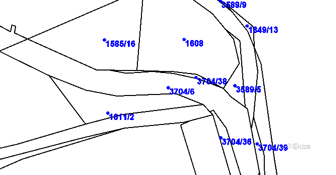Parcela st. 3704/6 v KÚ Planá u Mariánských Lázní, Katastrální mapa