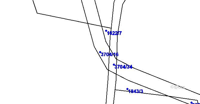 Parcela st. 3704/16 v KÚ Planá u Mariánských Lázní, Katastrální mapa