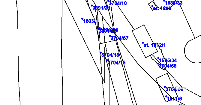 Parcela st. 3704/18 v KÚ Planá u Mariánských Lázní, Katastrální mapa