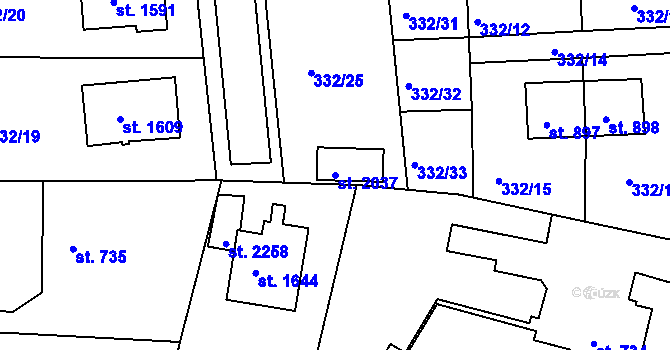 Parcela st. 2037 v KÚ Planá u Mariánských Lázní, Katastrální mapa