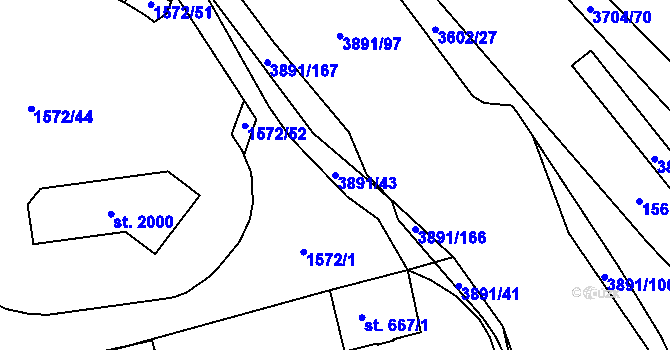 Parcela st. 3891/43 v KÚ Planá u Mariánských Lázní, Katastrální mapa