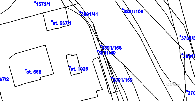Parcela st. 3891/40 v KÚ Planá u Mariánských Lázní, Katastrální mapa