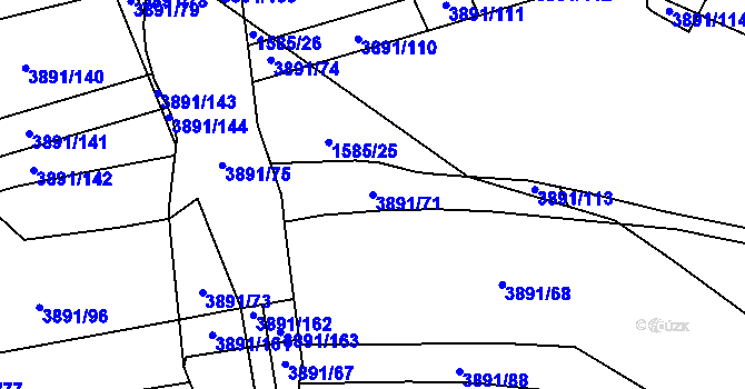 Parcela st. 3891/71 v KÚ Planá u Mariánských Lázní, Katastrální mapa