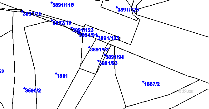 Parcela st. 3891/94 v KÚ Planá u Mariánských Lázní, Katastrální mapa