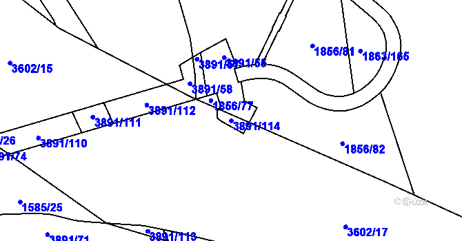 Parcela st. 3891/114 v KÚ Planá u Mariánských Lázní, Katastrální mapa