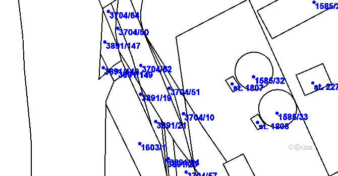 Parcela st. 3704/51 v KÚ Planá u Mariánských Lázní, Katastrální mapa