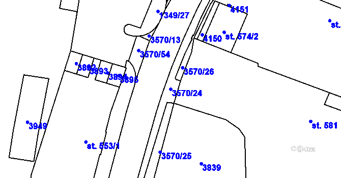 Parcela st. 3570/24 v KÚ Planá u Mariánských Lázní, Katastrální mapa