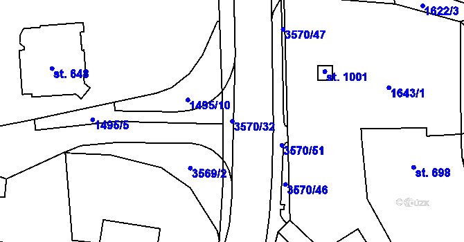 Parcela st. 3570/32 v KÚ Planá u Mariánských Lázní, Katastrální mapa