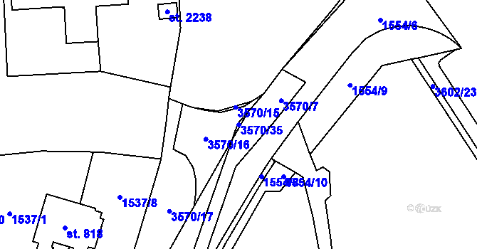 Parcela st. 3570/35 v KÚ Planá u Mariánských Lázní, Katastrální mapa