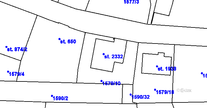Parcela st. 2332 v KÚ Planá u Mariánských Lázní, Katastrální mapa